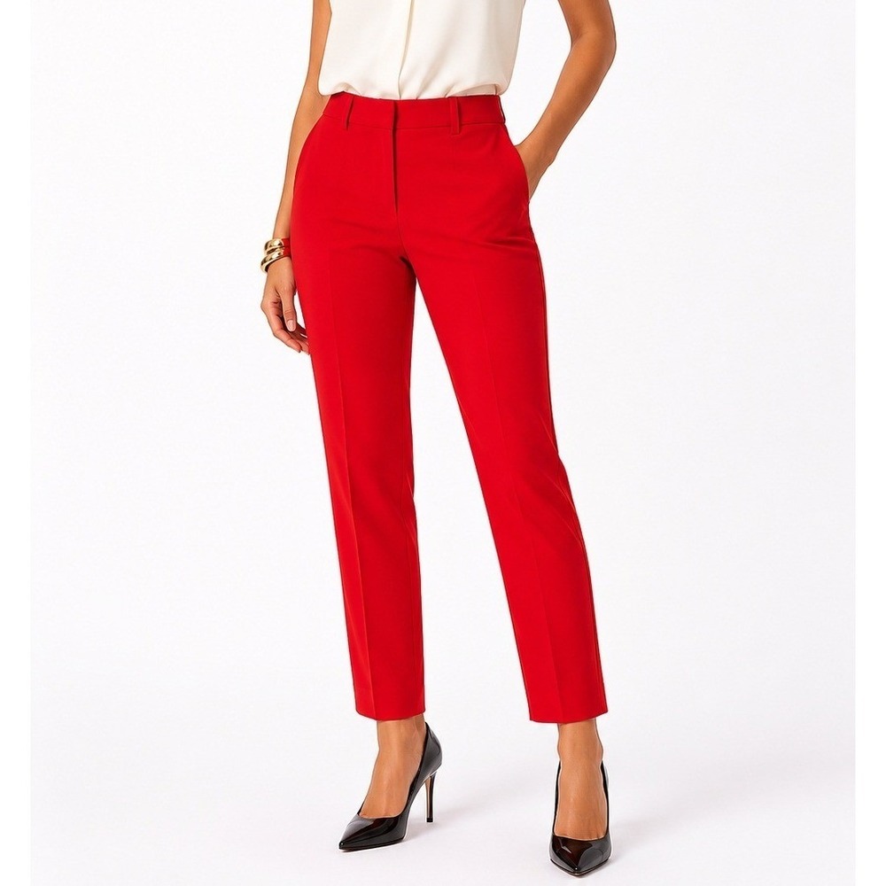Ann‎ Taylor The Sophia Curvy Red Petite Straight Leg Dress Pants 2P NWOT